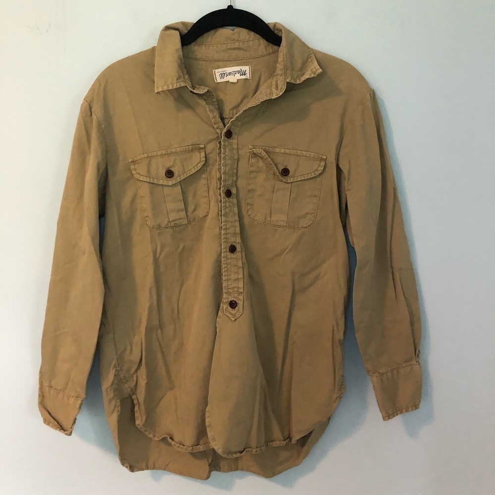 Madewell Brown Khaki Button Down Shirt Size XS